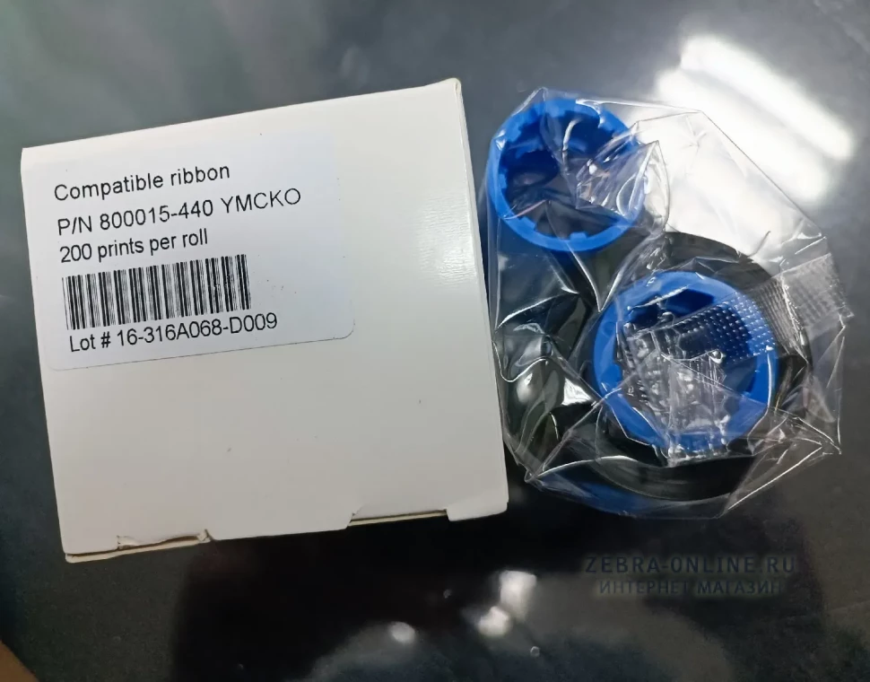 800015-440 Лента совместимая цветная YMCKO, 200 отп. для Zebra P310i/P330i